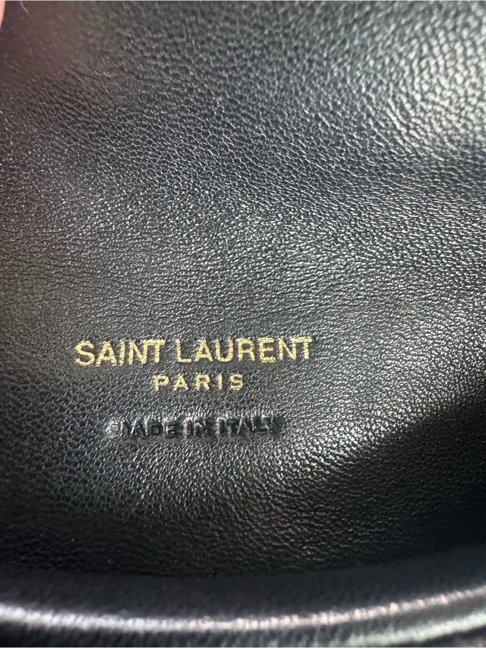 Saint Laurent Black Quilted Lambskin Clutch with Gold YSL Accent
Small 8”x 5” - Picture 3 of 6